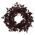 My Texas House Halloween Layered Foliage Wreath, Plum, 24"