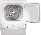 GE Unitized Spacemaker 3.9 Cu. Ft. Washer With Stainless Steel Basket And 5.9 Cu. Ft. Electric Dryer - GUD27EESNWW