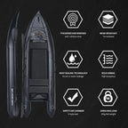 2 Person Inflatable Fishing Kayak PVC Boat, 130 in x 43 in x 11.8 in - Aluminum Alloy Seats