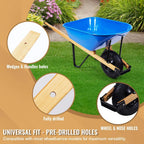Wheelbarrow Replacement Handle Kit, 2 Pre-Drilled FSC Wood Handles, 60 in