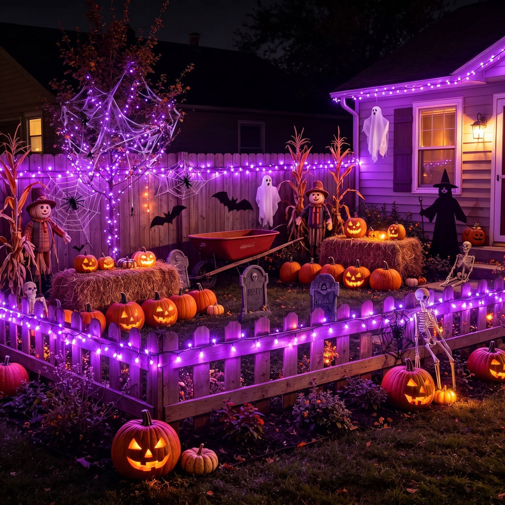 Scidweet Halloween String Lights, 105 FT 300 LED Twinkle Fairy Lights for Indoor Outdoor Halloween Decorations