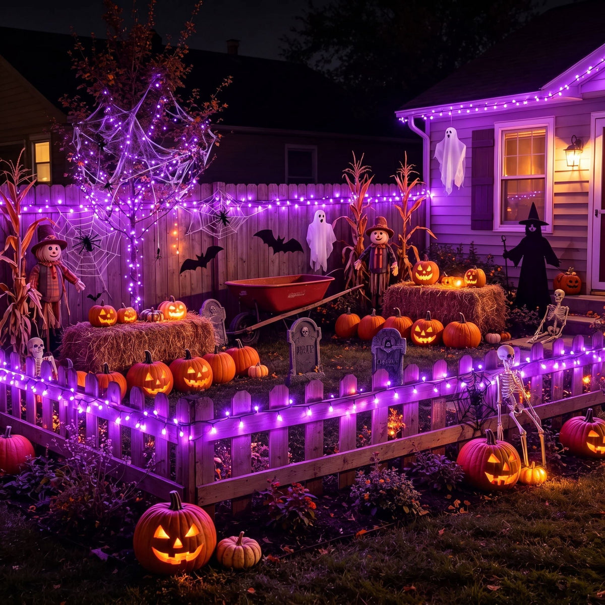 Scidweet Halloween String Lights, 105 FT 300 LED Twinkle Fairy Lights for Indoor Outdoor Halloween Decorations