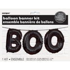 Foil Black Boo Halloween Letter Balloon Banner Kit