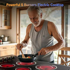 Jessier 30 Inch 5-Burner Built-In Ceramic Electric Cooktop
