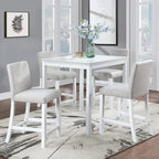 Modern 5-Piece Counter Height Dining Set With Square Table And 4 Upholstered Chairs