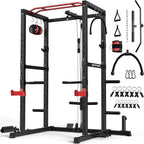 Sportsroyals Power Cage With Adjustable Cable Crossover System, 1600 lbs, Red, 61.6 x 56.0 x 82.6 in - Power Cage