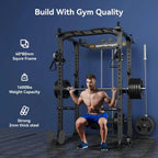 Sportsroyals Power Cage With Adjustable Cable Crossover System, 1600 lbs, Red, 61.6 x 56.0 x 82.6 in - Power Cage