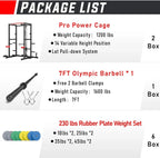 Sportsroyals Power Cage With Adjustable Cable Crossover System, 1600 lbs, Red, 61.6 x 56.0 x 82.6 in - Power Cage