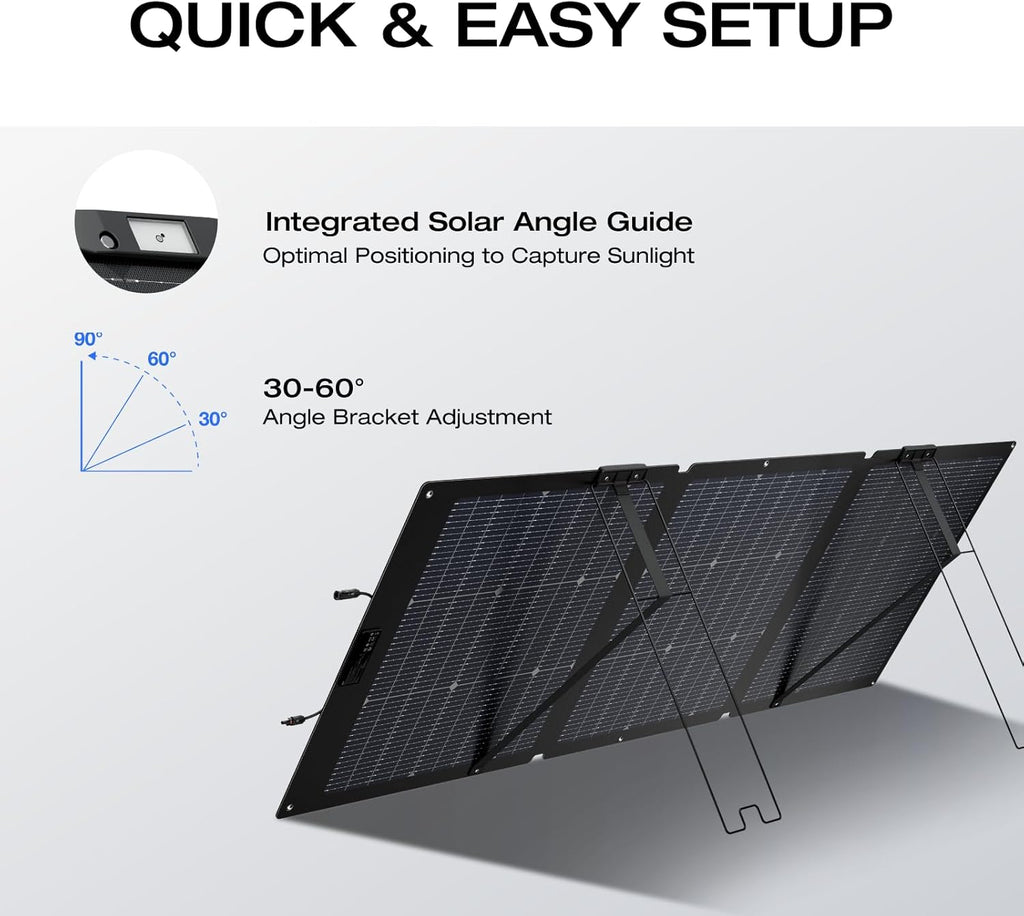 EF ECOFLOW 160 Watt Portable Foldable Solar Panel With Adjustable Kickstand - IP68