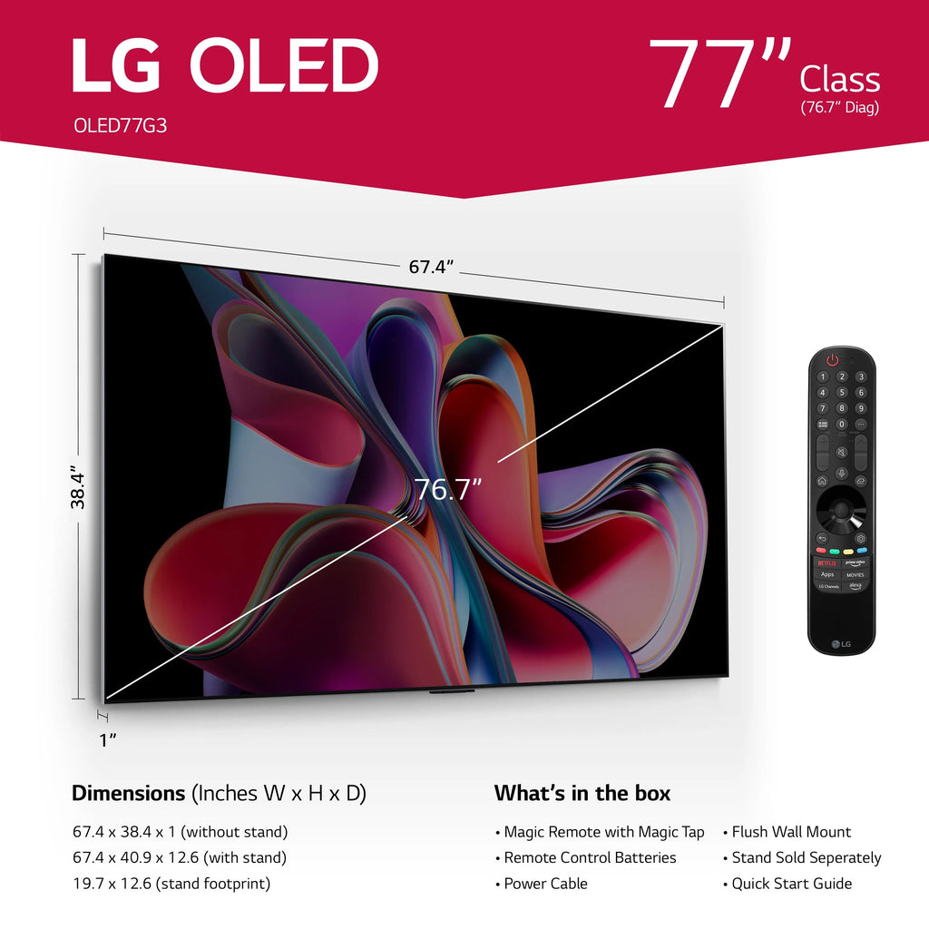 LG 77in Class 4K UHD OLED WebOS Smart TV With Dolby Vision - OLED77G3PUA