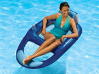 Kelsyus Floating Pool Lounger Inflatable Chair With Cup Holder Blue 2 Pack - 80014