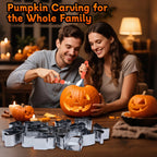 Ninonly 26Pcs Halloween Pumpkin Carving Kit, with 24 PCS Stainless Steel Pumpkin Carving Stencils&2 Carving Tools