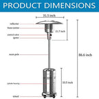 NIC Outdoor Patio Propane Heater 2 Set 48,000-BTU Stainless Steel Silver