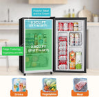 Sweetcrispy 3.2 Cu. Ft. Single-Door Mini Refrigerator With Freezer, Black