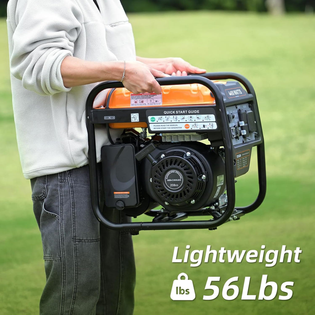 Gas Powered Open Frame Inverter Generator, 4400 Peak Watts / 3400 Running Watts - RV Ready