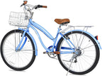 WEIZE 26 Inch 7-Speed High-Carbon Steel Beach Cruiser Bike