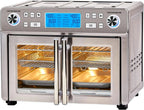 25-Qt. Extra-Large Dual-Zone Air Fryer Toaster Oven With French Doors