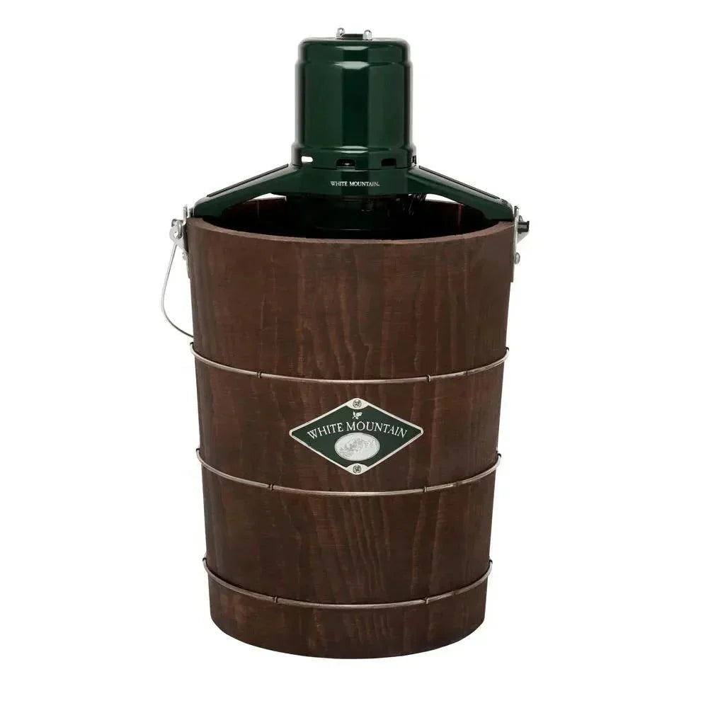 White Mountain 6 Qt. Green And Brown Electric Ice Cream Maker