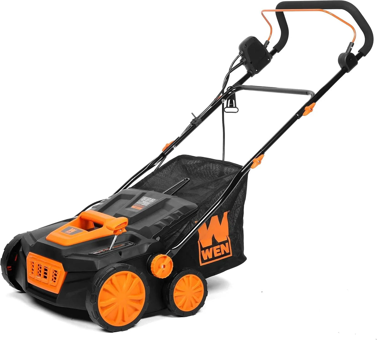 WEN 16-Inch 15-Amp 2-in-1 Electric Dethatcher And Scarifier With Collection Bag - DT1516