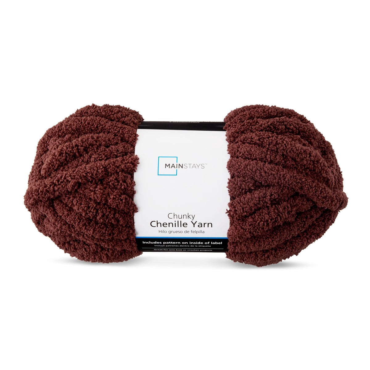 Mainstays Chunky Chenille Yarn, 31.7 yd, 100% Polyester, Super Bulky