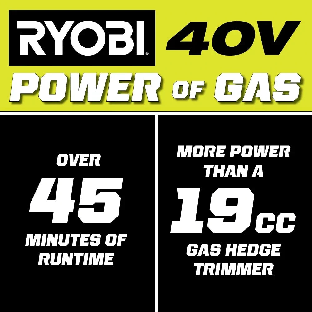 RYOBI 40V 24" Hedge Trimmer Kit - 40V 2Ah Lithium Battery