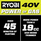 RYOBI 40V 24" Hedge Trimmer Kit - 40V 2Ah Lithium Battery