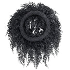 My Texas House Halloween Drapey Faux Cedar Wreath, Black, 24"