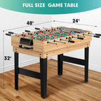 Rioloiuy 12-in-1 Combo Game Table, 48 x 24 x 26.5 inch, Wood-1