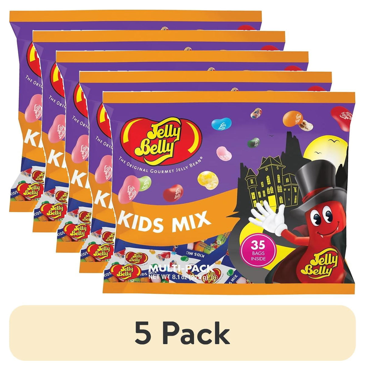 Jelly Belly Halloween Kids Mix 8.1 oz Fun Pack - 35-Count Pack of .35 oz Bags