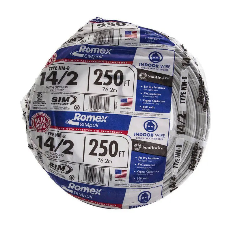 Southwire 250-Foot 14/2 Romex NM-B SIMpull Copper Solid Conductor Cable - 28827455
