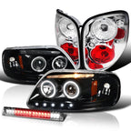 Spec-D Tuning Black LED Strip Projector Headlights With 6-LED Fog Lamps - Ford F150 Flareside 1997-2003, 04 Heritage