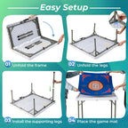 Costway Folding Mahjong Table With Cup Holders, Felt Mat And Carrying Handle - 35in x 35in x 29in