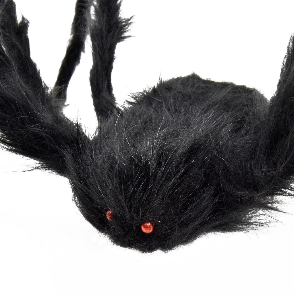 Furry Spider Decoration, Black, 50", Halloween by Way To Celebrate