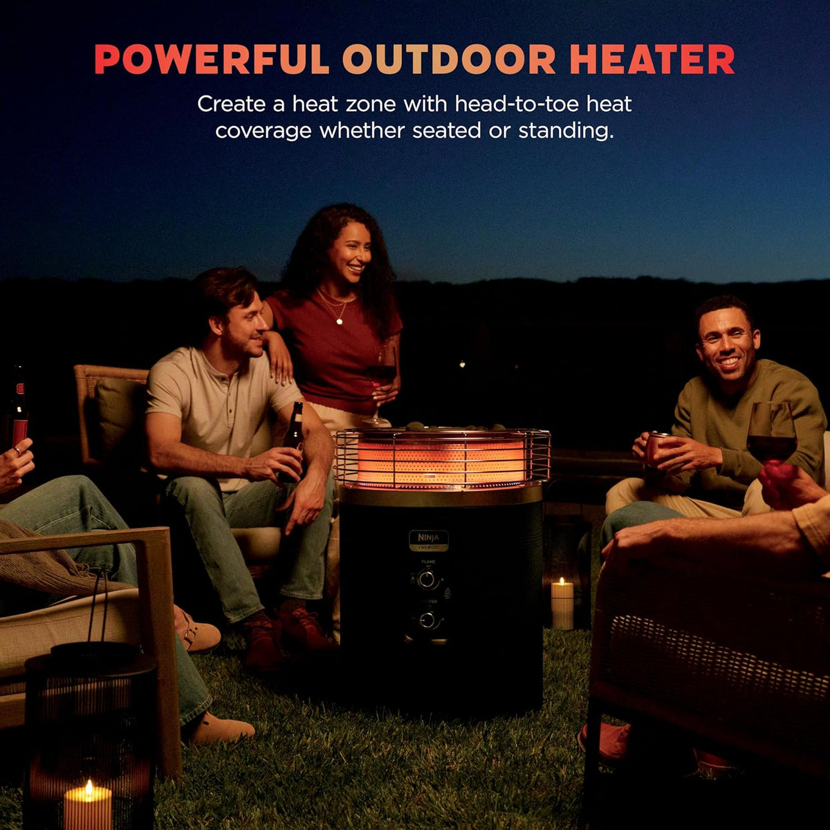 Ninja Fireside360 Outdoor Heater & Fire Pit, 3 Modes - OF101BK