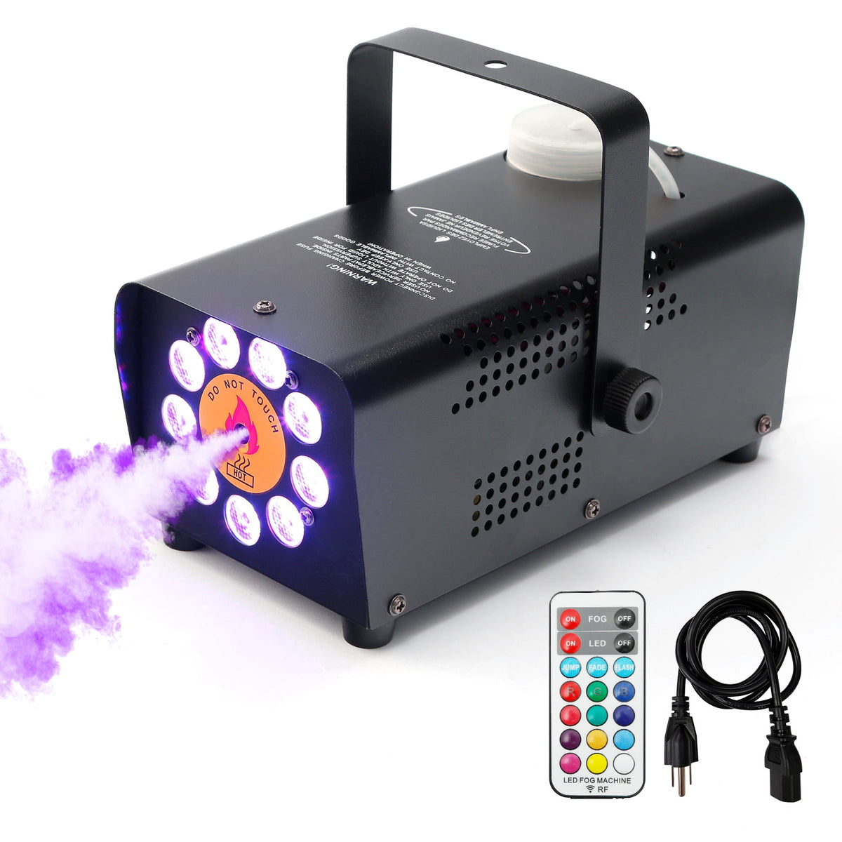 TCFUNDY 500W Fog Machine w/ LED RGB 9IN1 Fogger Smoke Maker with Wireless Remote Controller