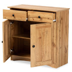 Baxton Studio 2-Door Buffet Kitchen Cabinet, Oak Brown Finished Wood - Lauren