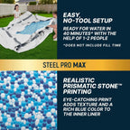Steel Pro MAX 14 Foot x 48 Inch Round Steel Frame Above Ground Pool Set With 1,000 Filter Pump, Ladder And Cover - Gray