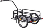 Aosom Foldable Bike Cargo Trailer, 80 lbs Capacity, 16 inch Wheels, Black - With Hitch