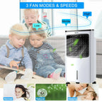 Costway Portable Evaporative Air Cooler Fan Humidifier With Remote Control - 8L
