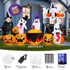 Ayieyill 8.5FT Halloween Inflatables Pumpkin Ghost Family with Built-in LED Lights, Halloween Blow up Yard Decorations