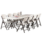 Lifetime 4 8-Foot Rectangle Folding Tables And 32 Chairs Set, White Granite - 80147