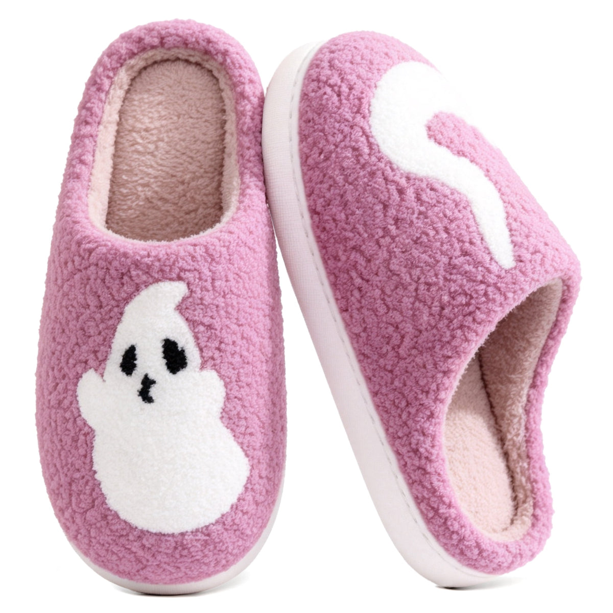 BERANMEY Halloween Slippers for Women Perfect Soft Plush Comfy Warm Slip-On Cute Womens Slippers Indoor Fluffy House Slippers for Women and Men Non-slip Fuzzy Flat Slides