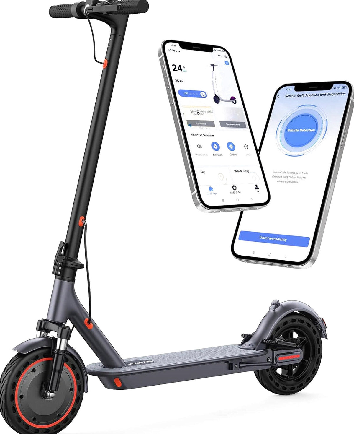 Electric Scooter 10 Inch Solid Tires, 500W, Dual Suspension