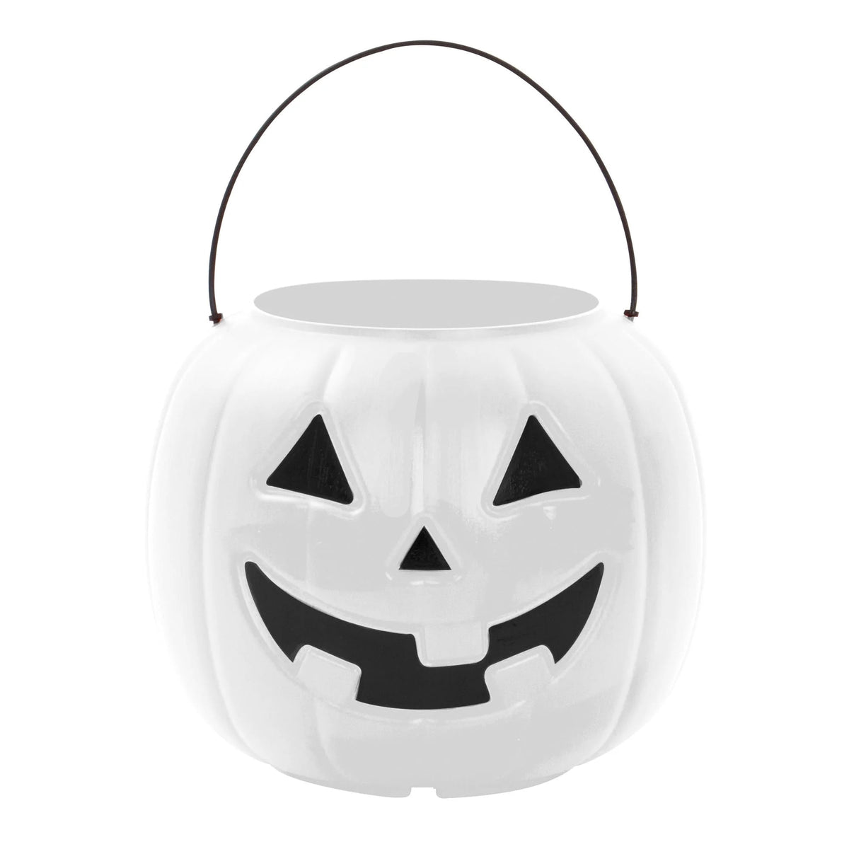Jack-o'-Lantern Trick-or-Treat Pail, White, 8", Halloween by Way To Celebrate