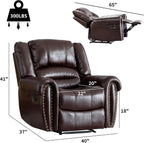 CANMOV Manual Recliner Chair, Nut Brown