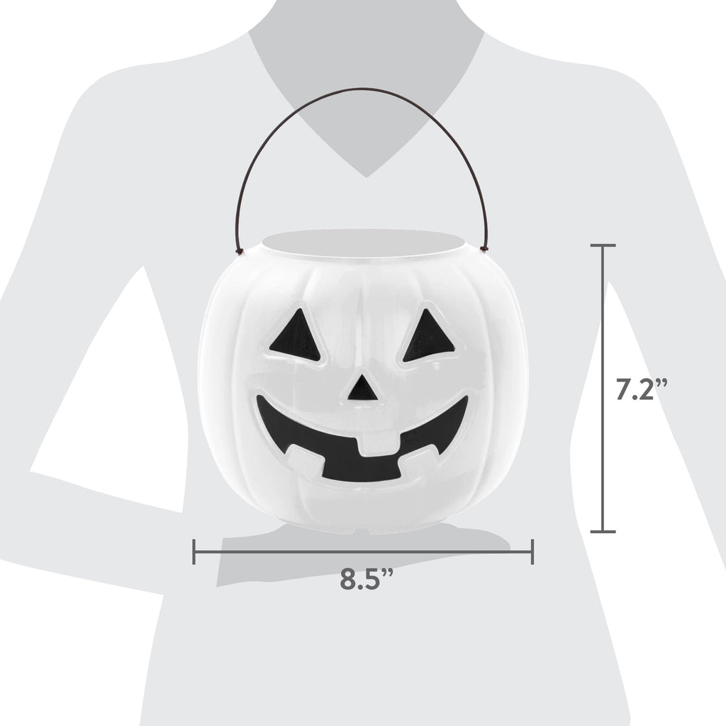 30-Count Jack-o'-Lantern Trick-or-Treat Pail, White, 8", Halloween by Way To Celebrate