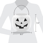 30-Count Jack-o'-Lantern Trick-or-Treat Pail, White, 8", Halloween by Way To Celebrate