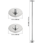 KFFKFF Dance Pole Set, 45mm Stainless Steel, Silver - HM-590S
