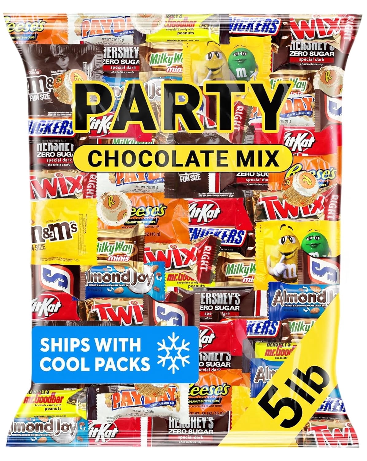 Halloween Chocolate Candy Variety Pack Bulk Assorted Chocolate Individually Wrapped Mini Chocolate Bars 5 lb Bulk Candy Mix for Candy Bags Office Break Room Parties
