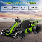 24V Electric Go Kart With 300W Motor, EVA Tire, Green